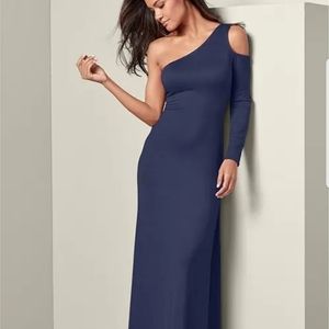 Blue strappy back maxi dress